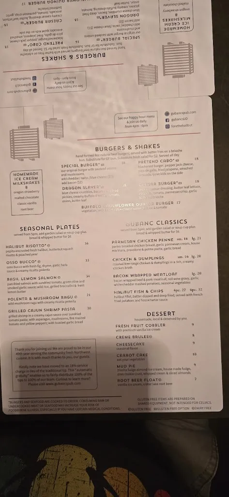 Menu_Gubanc's Restaurant_Lake Oswego, OR_image_old_1