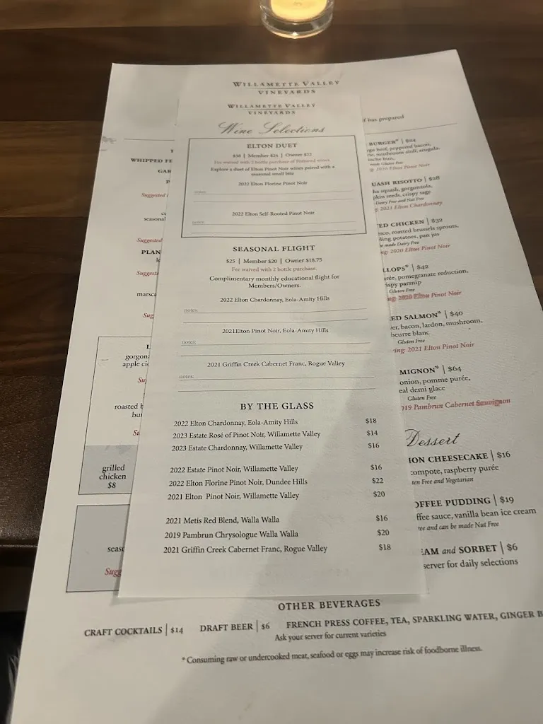 Menu_Willamette Valley Vineyards - Lake Oswego_Lake Oswego, OR_image_old_3