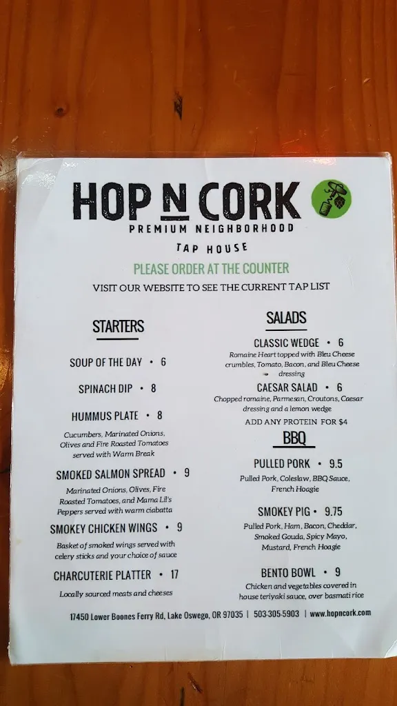 Menu_Hop N Cork_Lake Oswego, OR_image_old_1