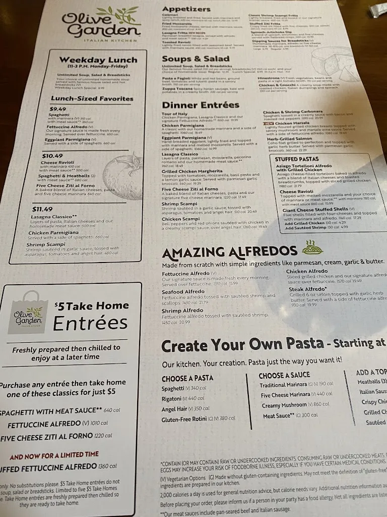 Menu_Olive Garden Italian Restaurant_Lake Oswego, OR_image_old_2