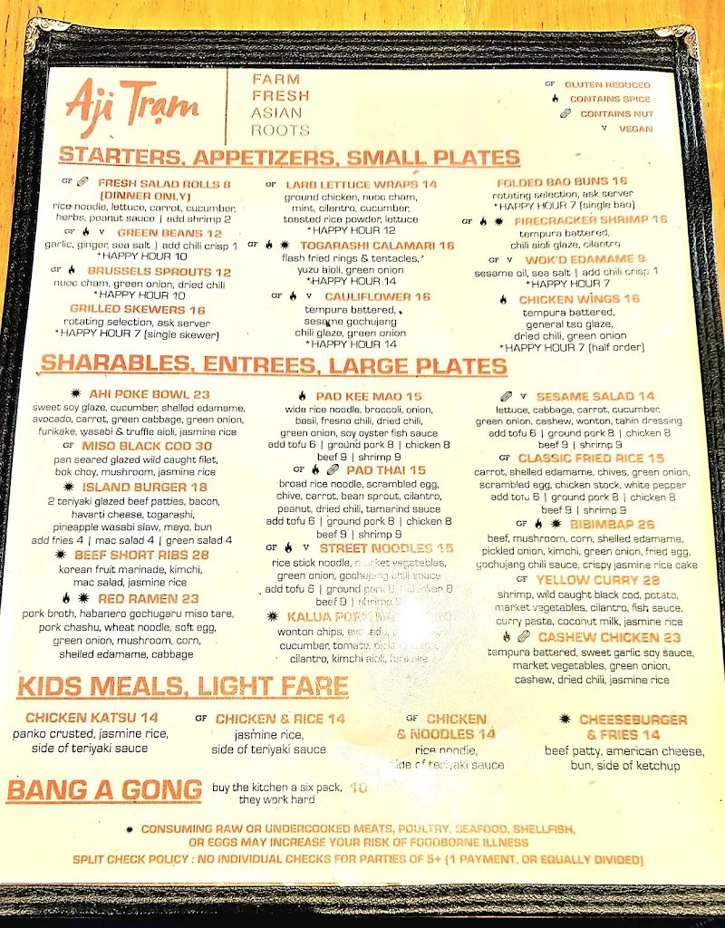 Menu_Aji Tram_Lake Oswego, OR_image_old_2