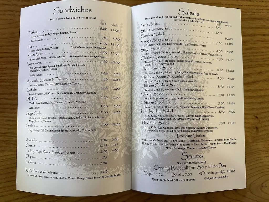 Menu_Sage Restaurant_McMinnville, OR_image_old_1