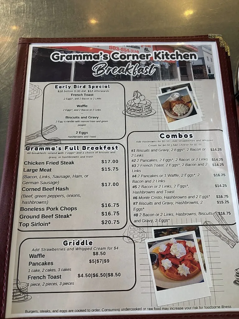 Menu_Gramma's Corner Kitchen_Milwaukie, OR_image_old_1
