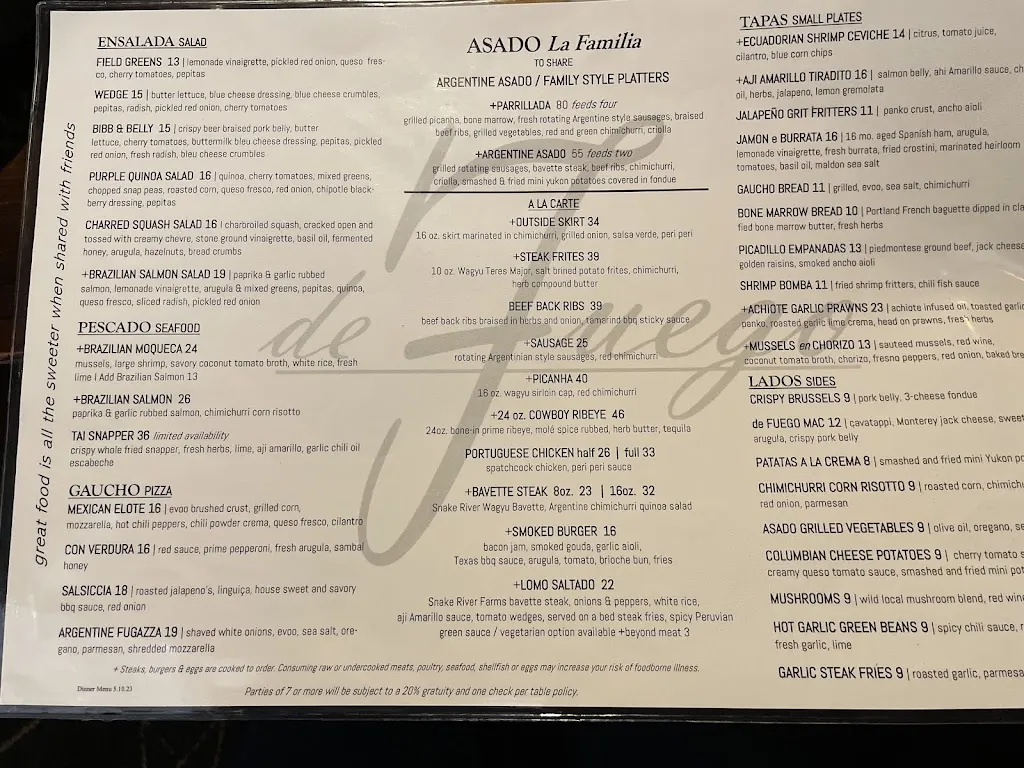 Menu_de Fuego Grille_Clackamas, OR_image_old_3