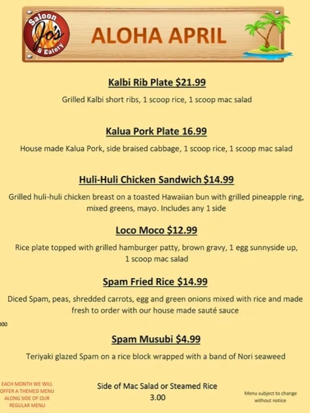 Menu_Jo's Saloon & Eatery_Portland, OR_image_old_1