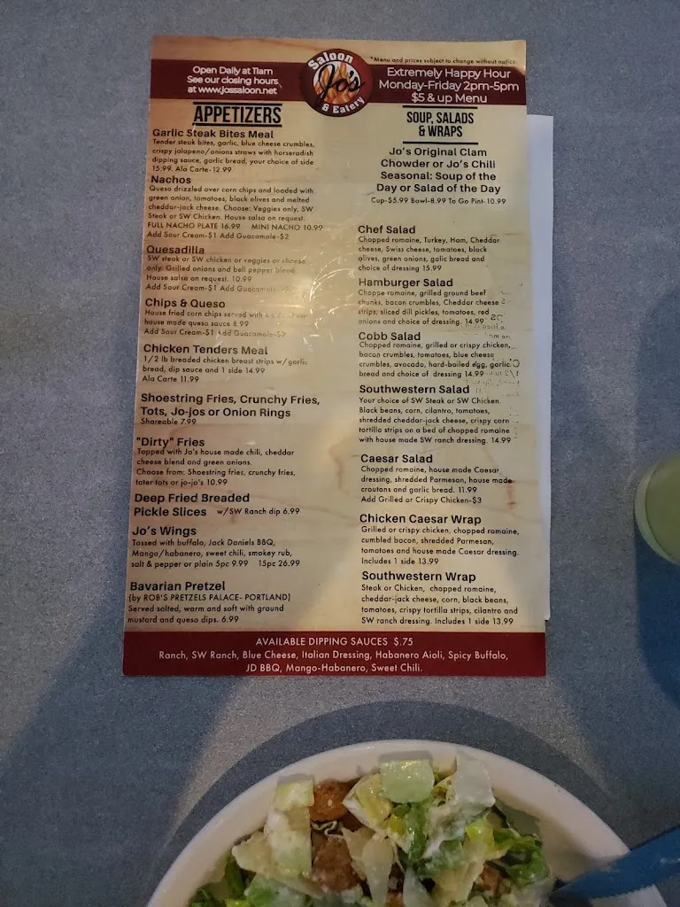 Menu_Jo's Saloon & Eatery_Portland, OR_image_old_3