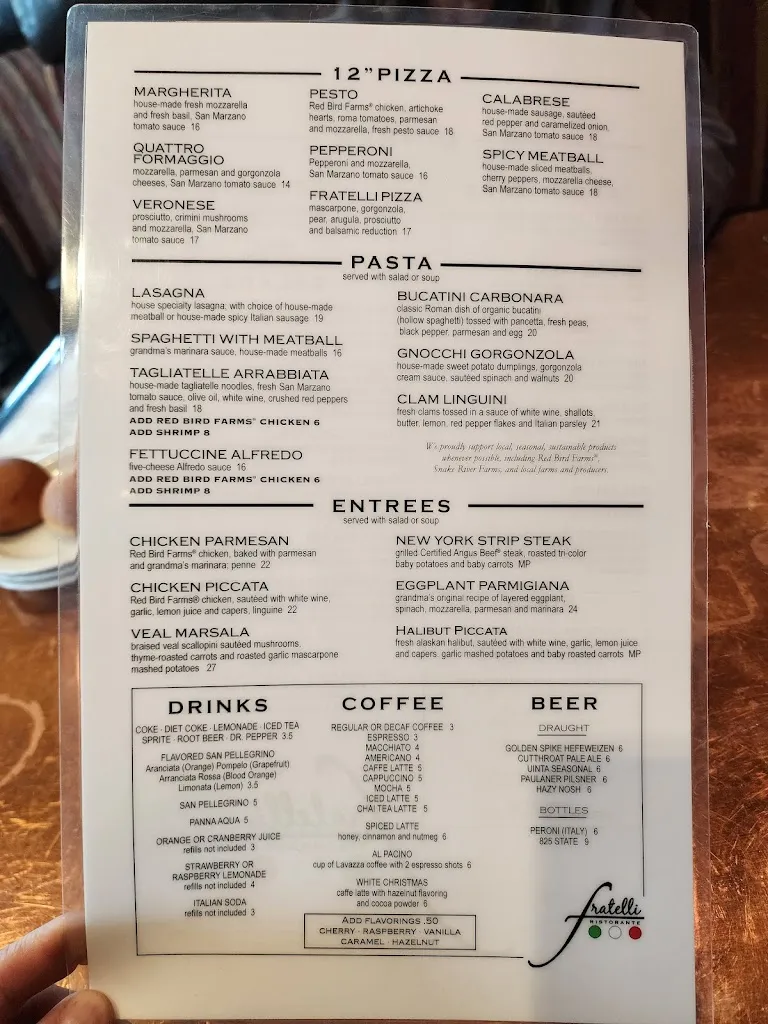 Menu_Fratelli Ristorante_Sandy, UT_image_old_1