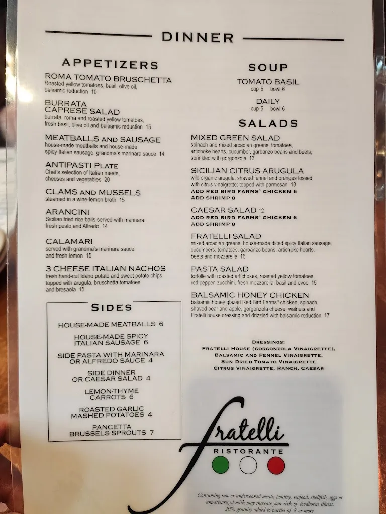 Menu_Fratelli Ristorante_Sandy, UT_image_old_2