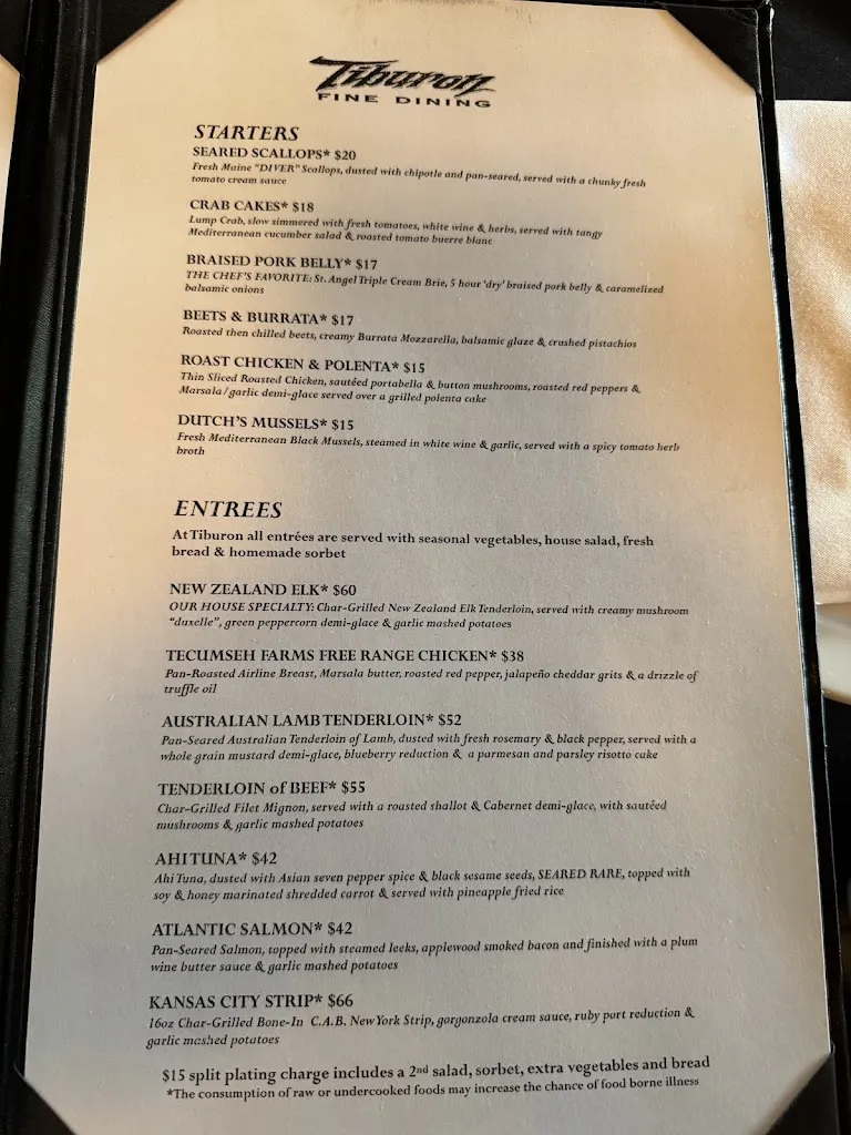 Menu_Tiburon_Sandy, UT_image_old_2