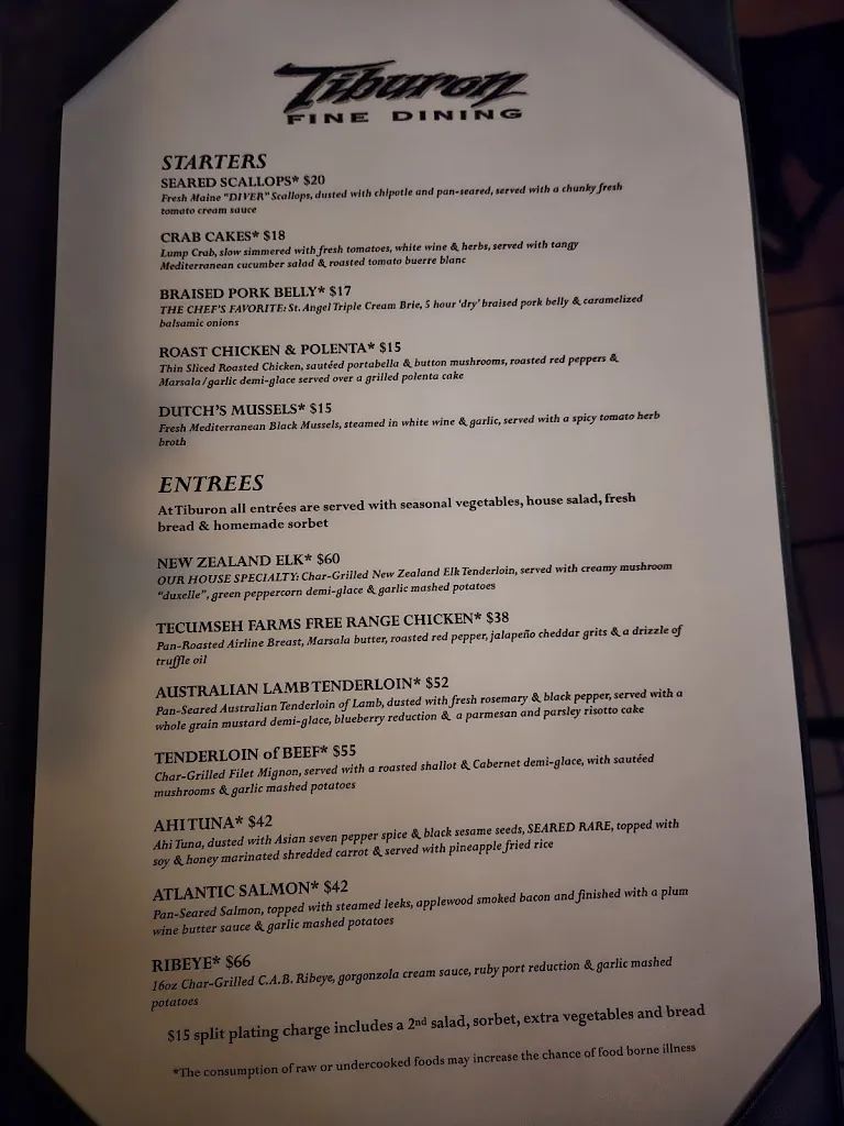 Menu_Tiburon_Sandy, UT_image_old_3