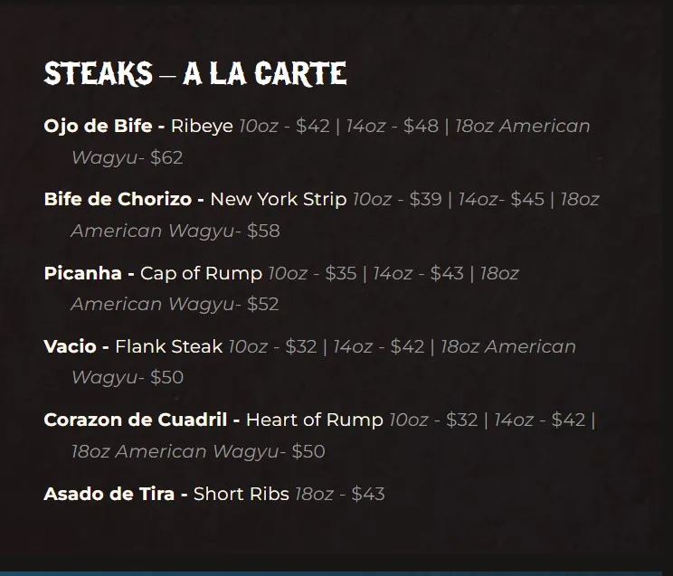 Menu_Libertango Steakhouse_Sandy, UT_image_old_3
