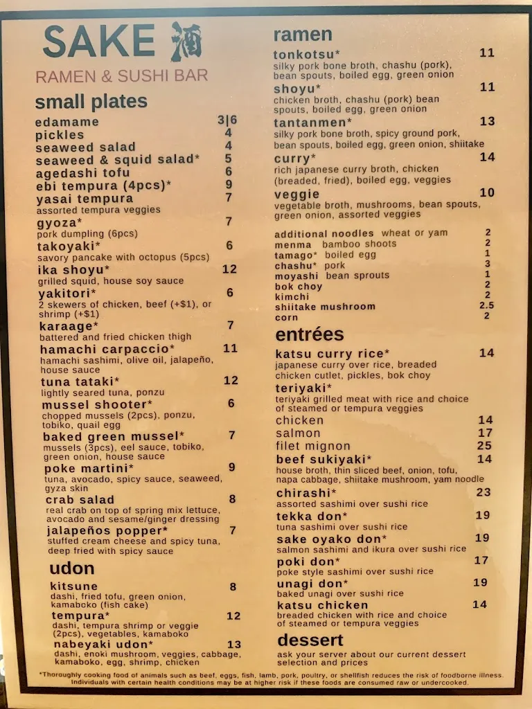 Menu_Sake Restaurant_Sandy, UT_image_old_1