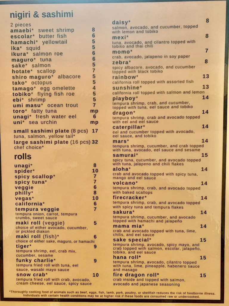Menu_Sake Restaurant_Sandy, UT_image_old_2