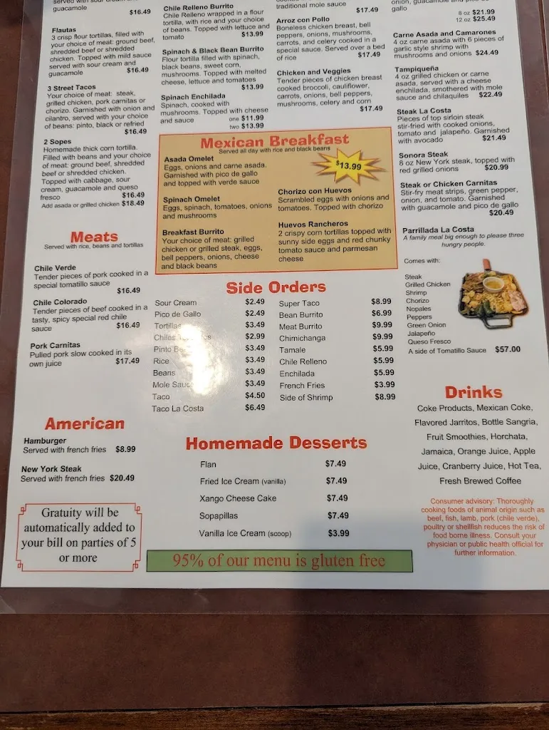 Menu_La Costa Restaurant_Sandy, UT_image_old_2