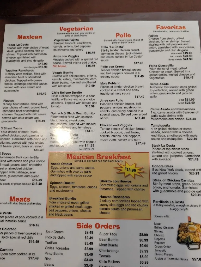 Menu_La Costa Restaurant_Sandy, UT_image_old_3