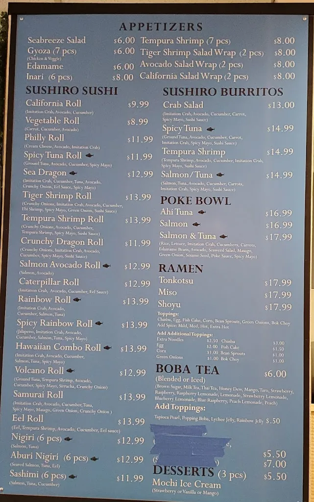 Menu_Sushiro Ramen Cafe_Scappoose, OR_image_old_1