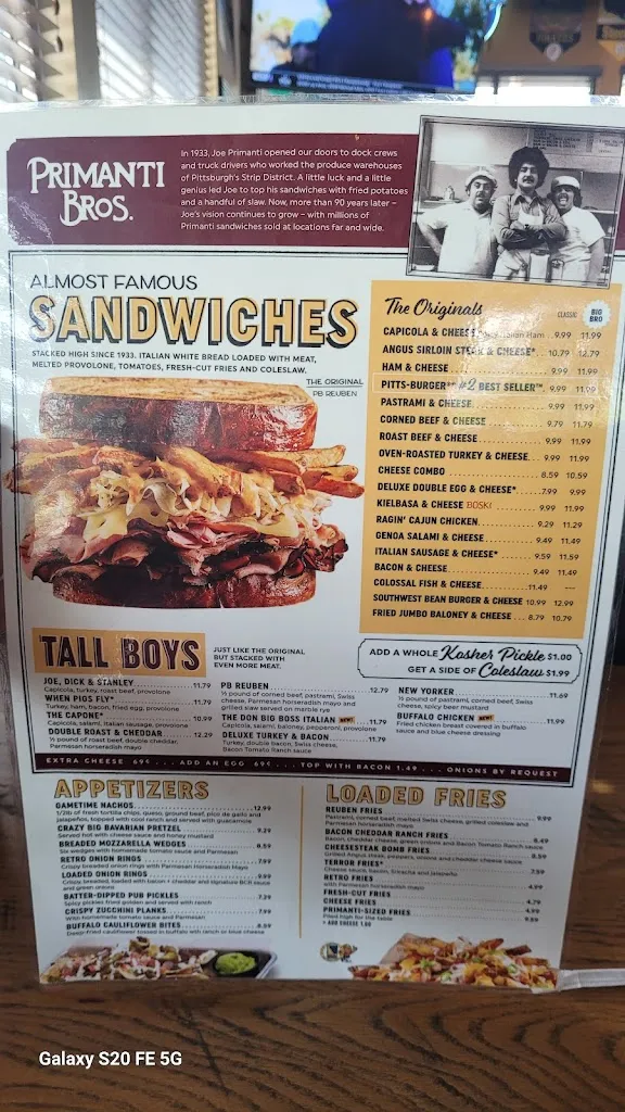 Primanti Bros. Restaurant and Bar_Allison Park, PA_menu_image_3
