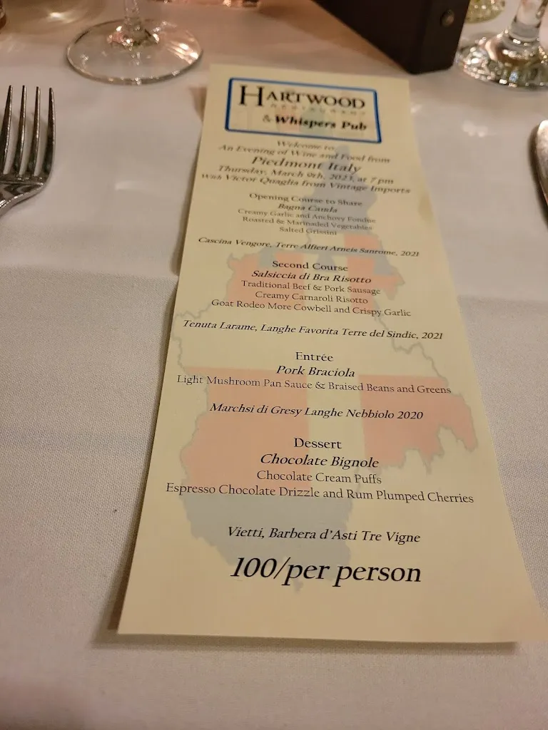 Menu_Hartwood Restaurant & Whispers Pub_Glenshaw, PA_image_old_2