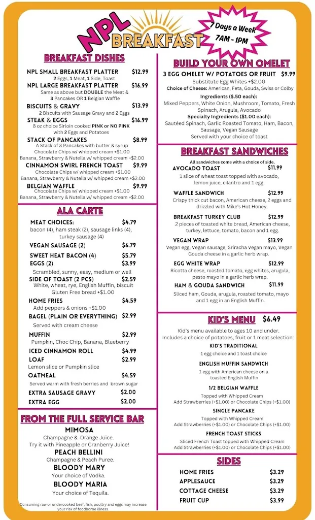 Menu_North Park Lounge McCandless_Pittsburgh, PA_image_old_1