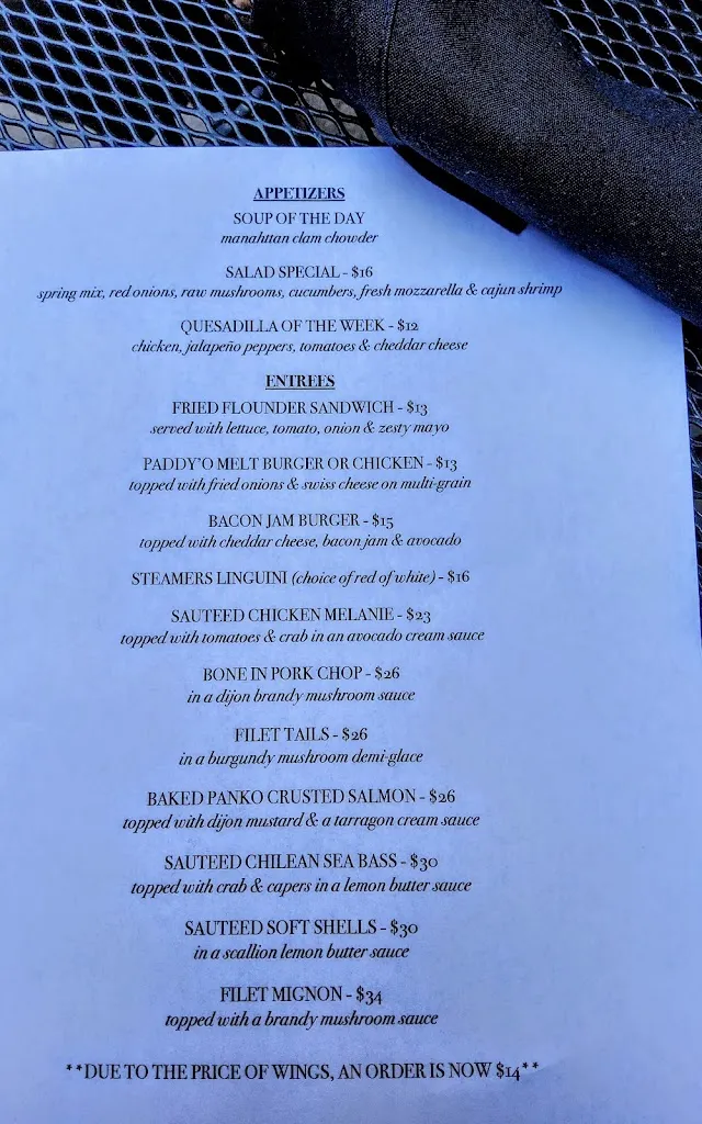 Menu_McCloskey's Tavern_Ardmore, PA_image_old_2