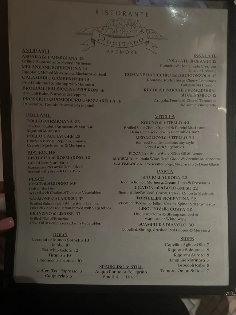 Menu_Positano Ristorante_Ardmore, PA_image_old_1
