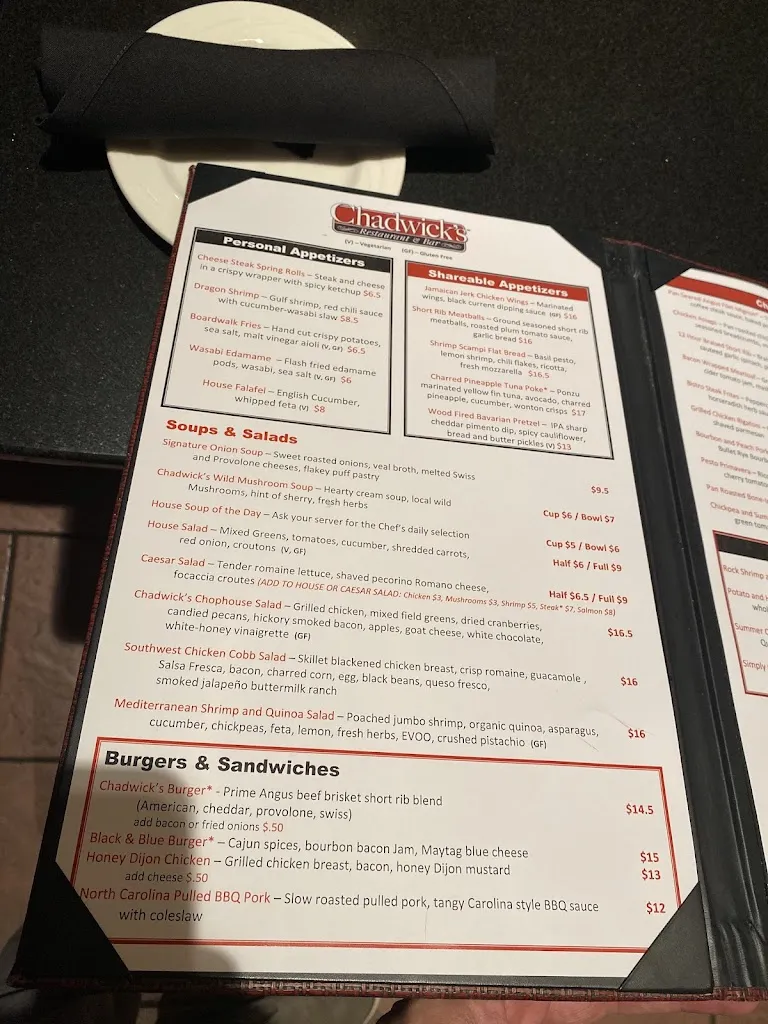 Menu_Chadwick's Restaurant and Bar_Audubon, PA_image_old_2