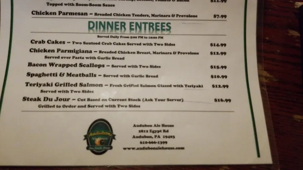 Menu_Audubon Ale House_Audubon, PA_image_old_2