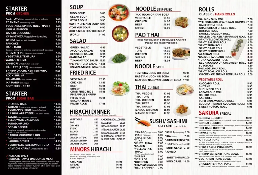 Menu_Sakura Hibachi Sushi & Thai Restaurant_Norristown, PA_image_old_1