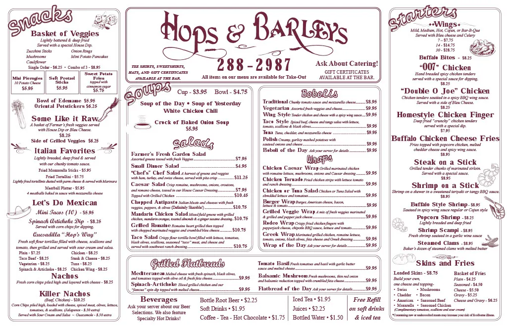 Menu_Hops & Barleys_Luzerne, PA_image_old_3