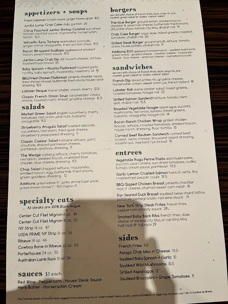 Menu_blue grillhouse_Bethlehem, PA_image_old_3