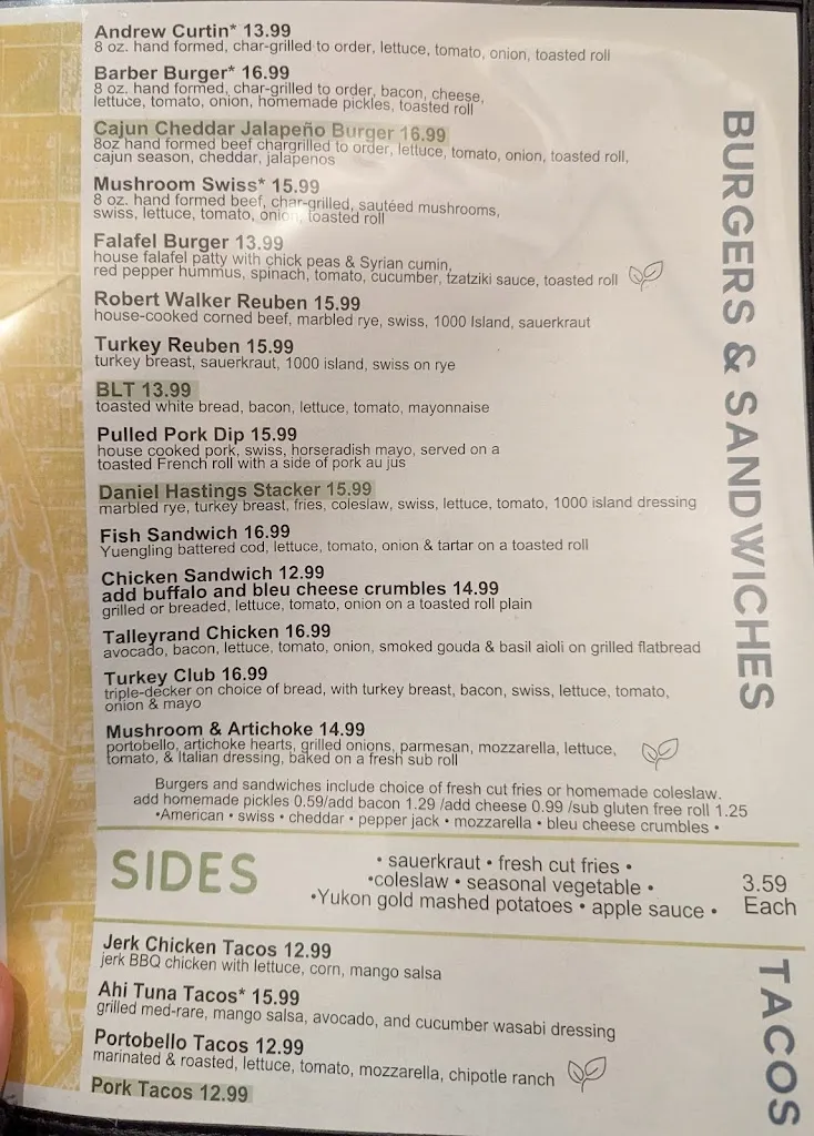 Menu_The Governors' Pub & Restaurant_Bellefonte, PA_image_old_1