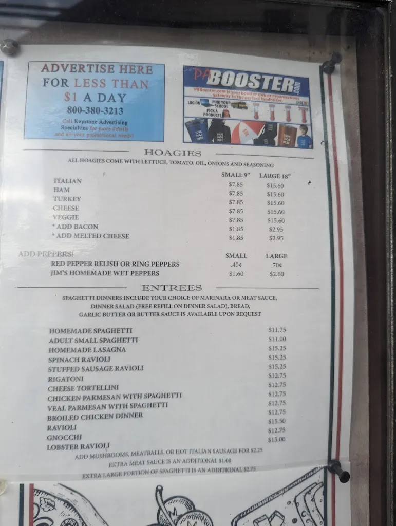 Menu_Jim's Italian Cuisine_Bellefonte, PA_image_old_1
