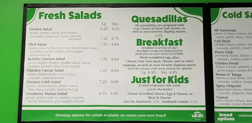 Menu_Happy Wraps_Bellefonte, PA_image_old_2