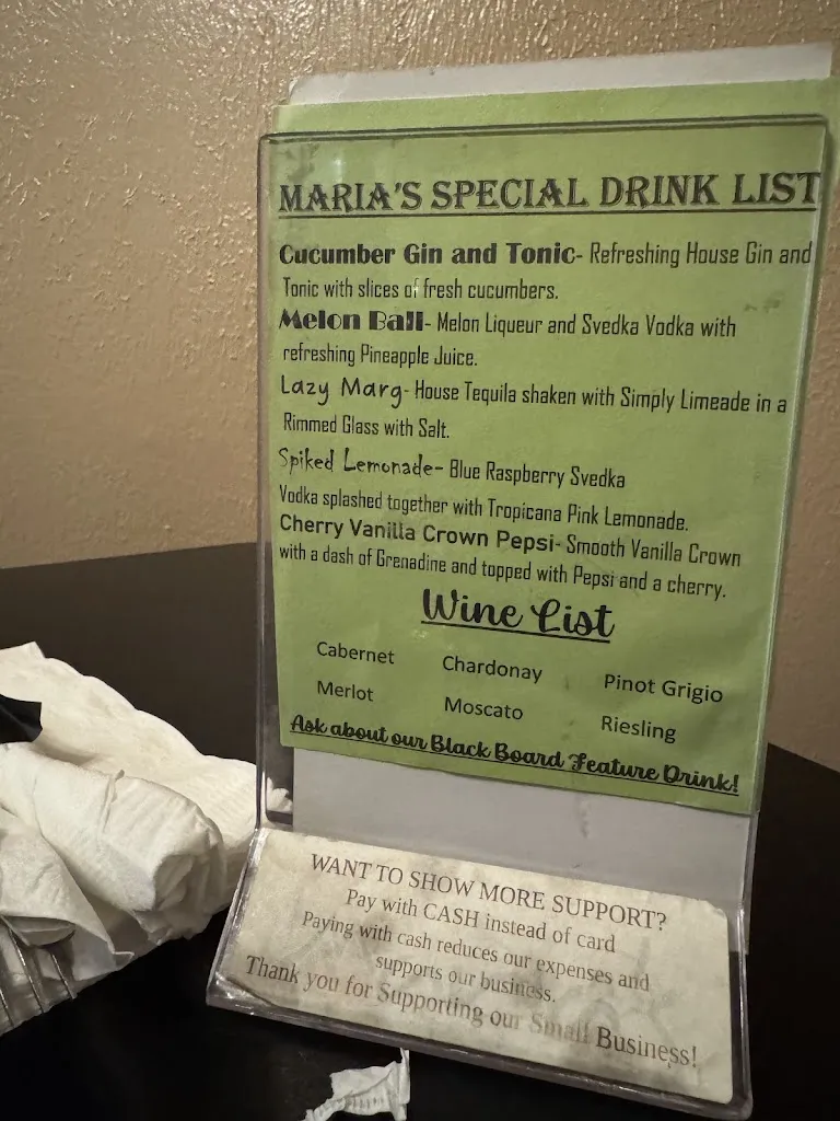 Menu_Maria's Italian Restaurant and Pizza_Bellefonte, PA_image_old_1
