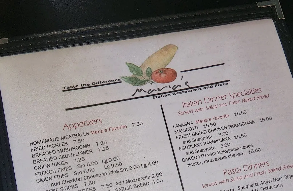 Menu_Maria's Italian Restaurant and Pizza_Bellefonte, PA_image_old_3