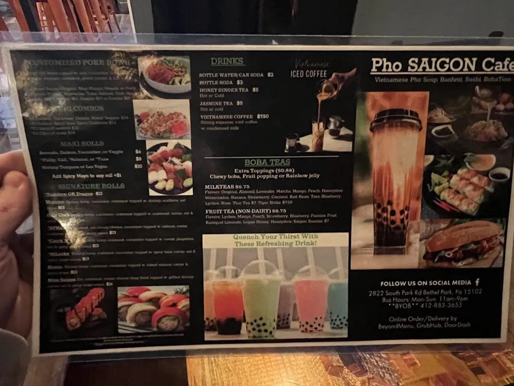 Menu_Phở Saigon Cafe Restaurant_Bethel Park, PA_image_old_2