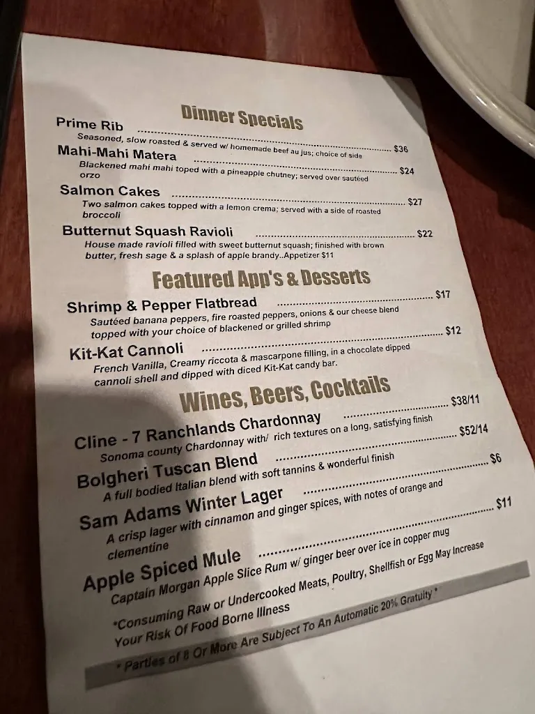 Menu_Bella's On Fort Couch_Pittsburgh, PA_image_old_1