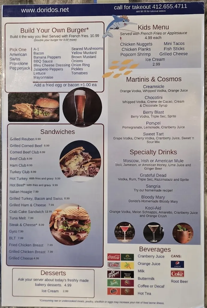Menu_Dorido's Restaurant_Pittsburgh, PA_image_old_1