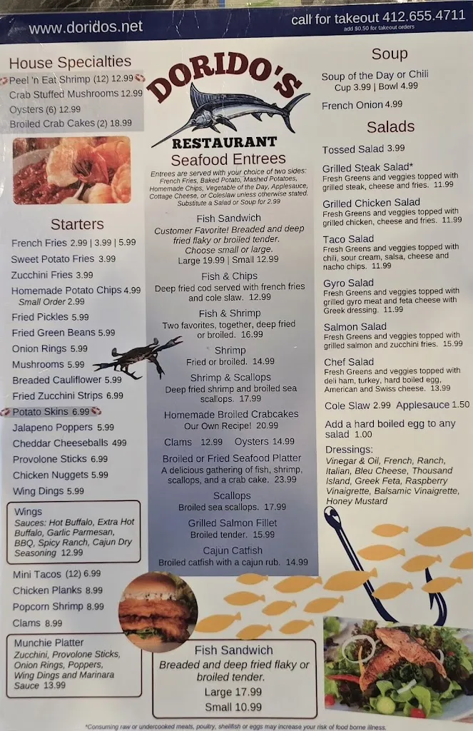 Menu_Dorido's Restaurant_Pittsburgh, PA_image_old_2