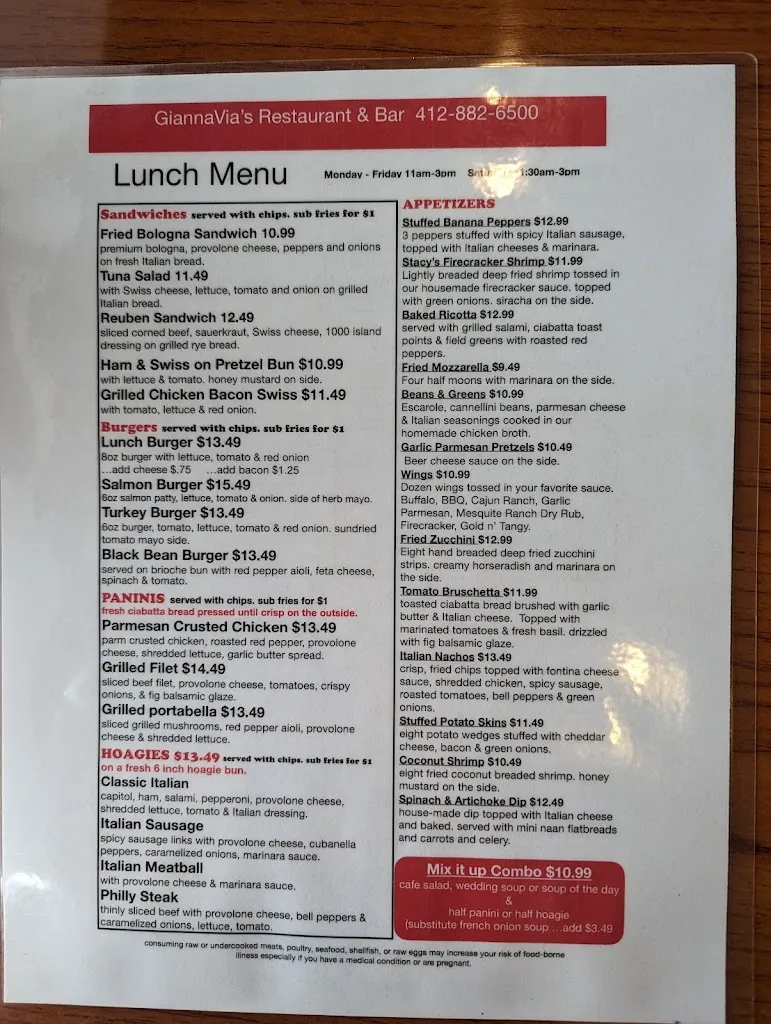 Menu_Gianna Vias Restaurant & Bar_Pittsburgh, PA_image_old_3