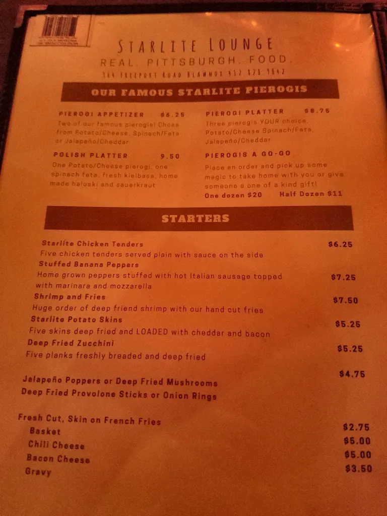 Menu_Starlite Lounge_Pittsburgh, PA_image_old_2