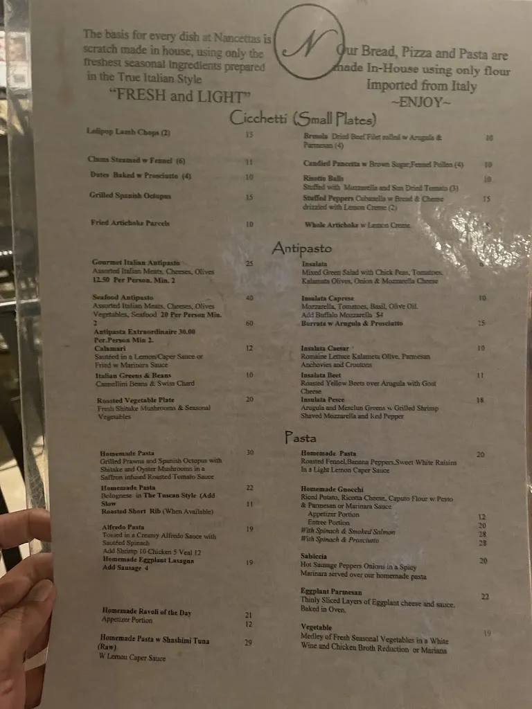 Menu_Nancettas Ristorante_Pittsburgh, PA_image_old_2