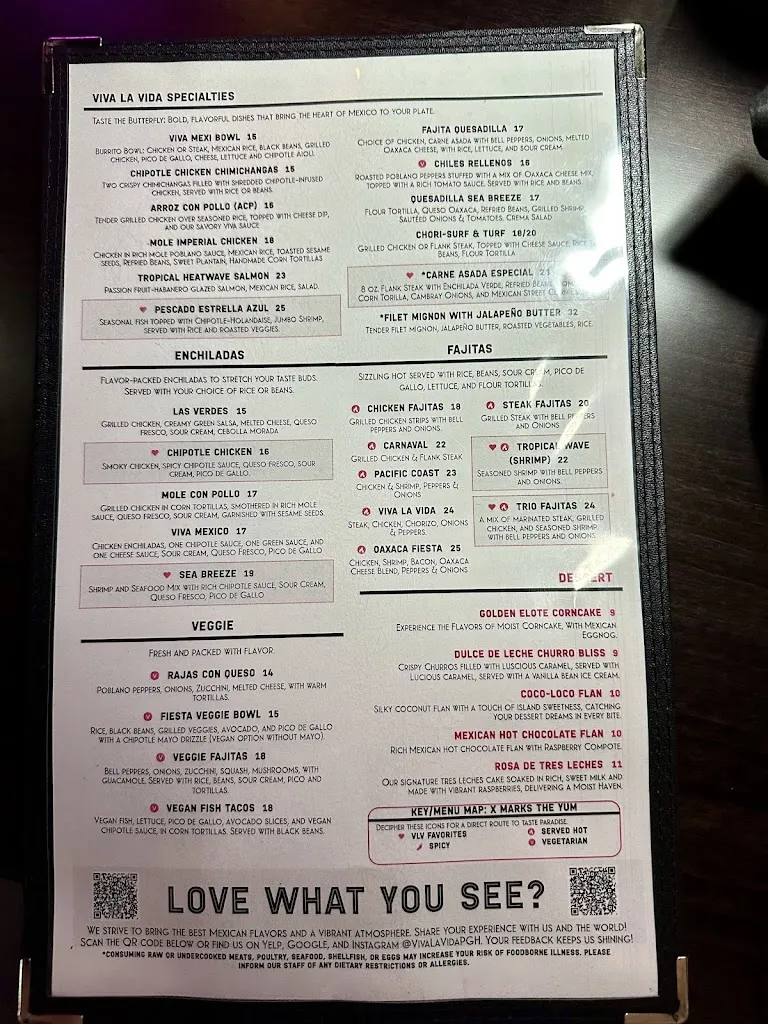 Menu_Viva La Vida Mexican Bar & Grill_Pittsburgh, PA_image_old_2