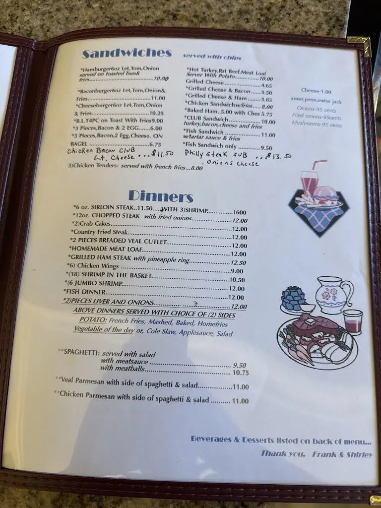 Menu_Frank & Shirley's Restaurant_Pittsburgh, PA_image_old_1