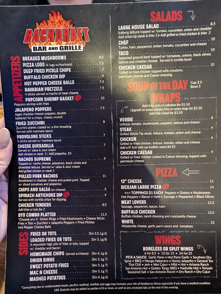 Menu_Backdraft Bar and Grill_Pittsburgh, PA_image_old_2