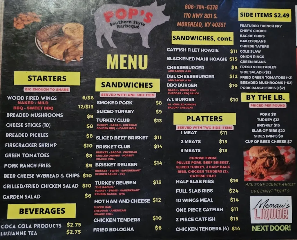 Menu_Pop's BBQ_Morehead, KY_image_old_1