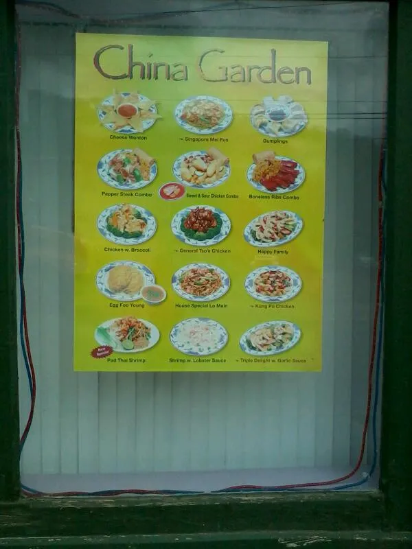 Menu_China Garden_Coudersport, PA_image_old_2