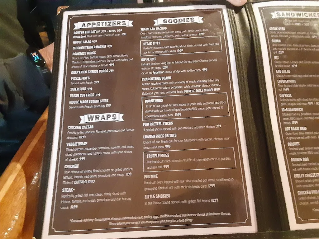 Menu_The Wedge_Coudersport, PA_image_old_3