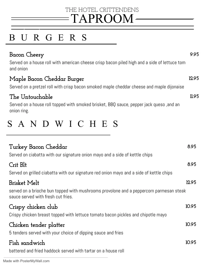 Menu_Hotel Crittenden_Coudersport, PA_image_old_2