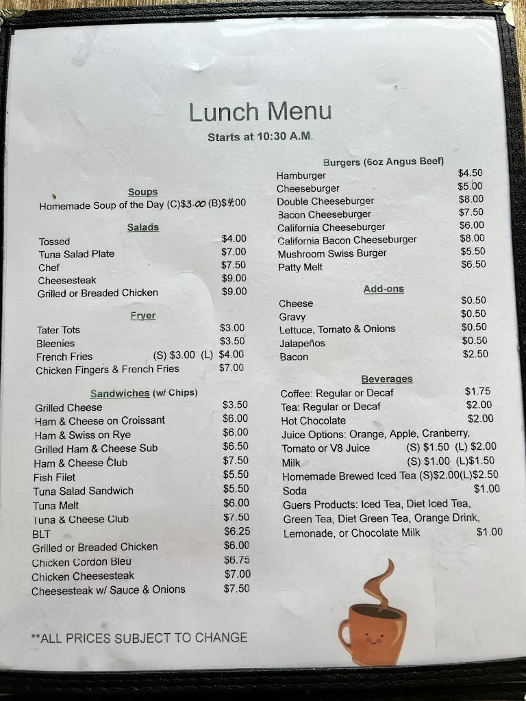 Menu_Mac's Diner_Schuylkill Haven, PA_image_old_3